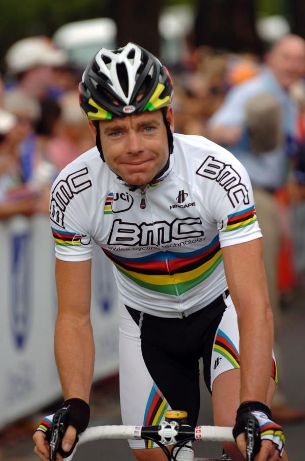 Cadel Evans (BMC) looking pretty relaxed