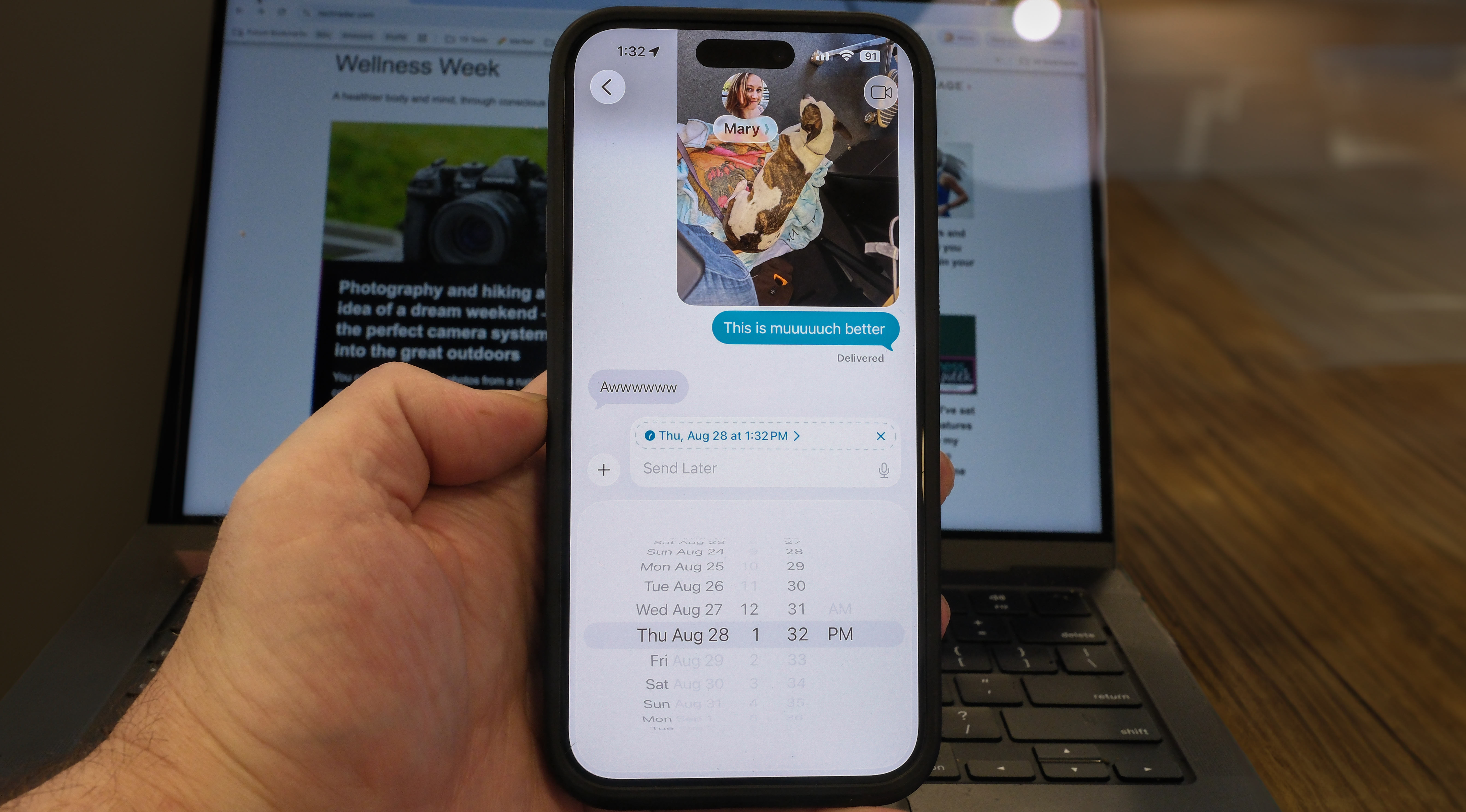 Schedule messaging features on Android and iOS