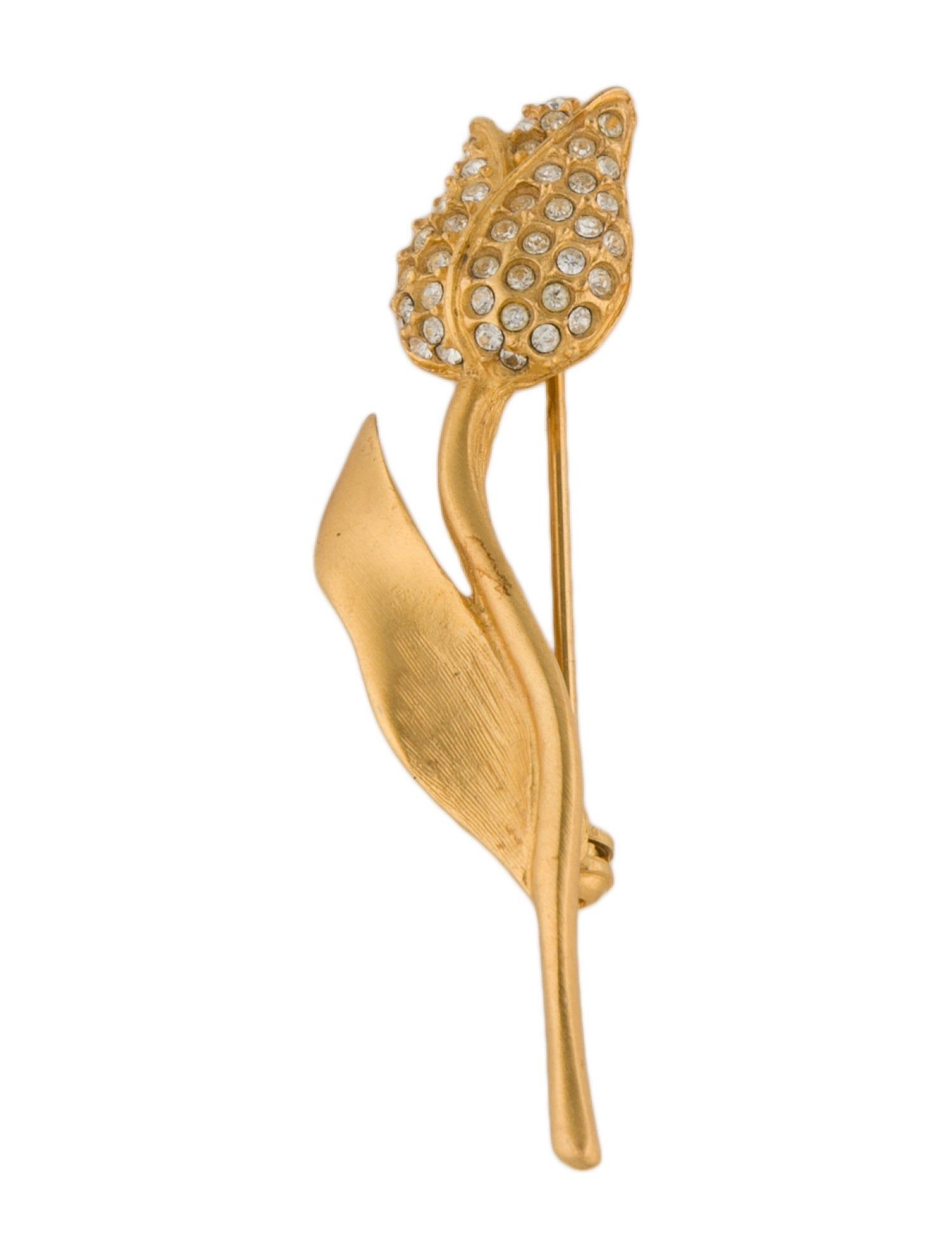 Givenchy, Vintage Crystal Rose Brooch