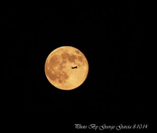 August 2014 Supermoon with Plane
