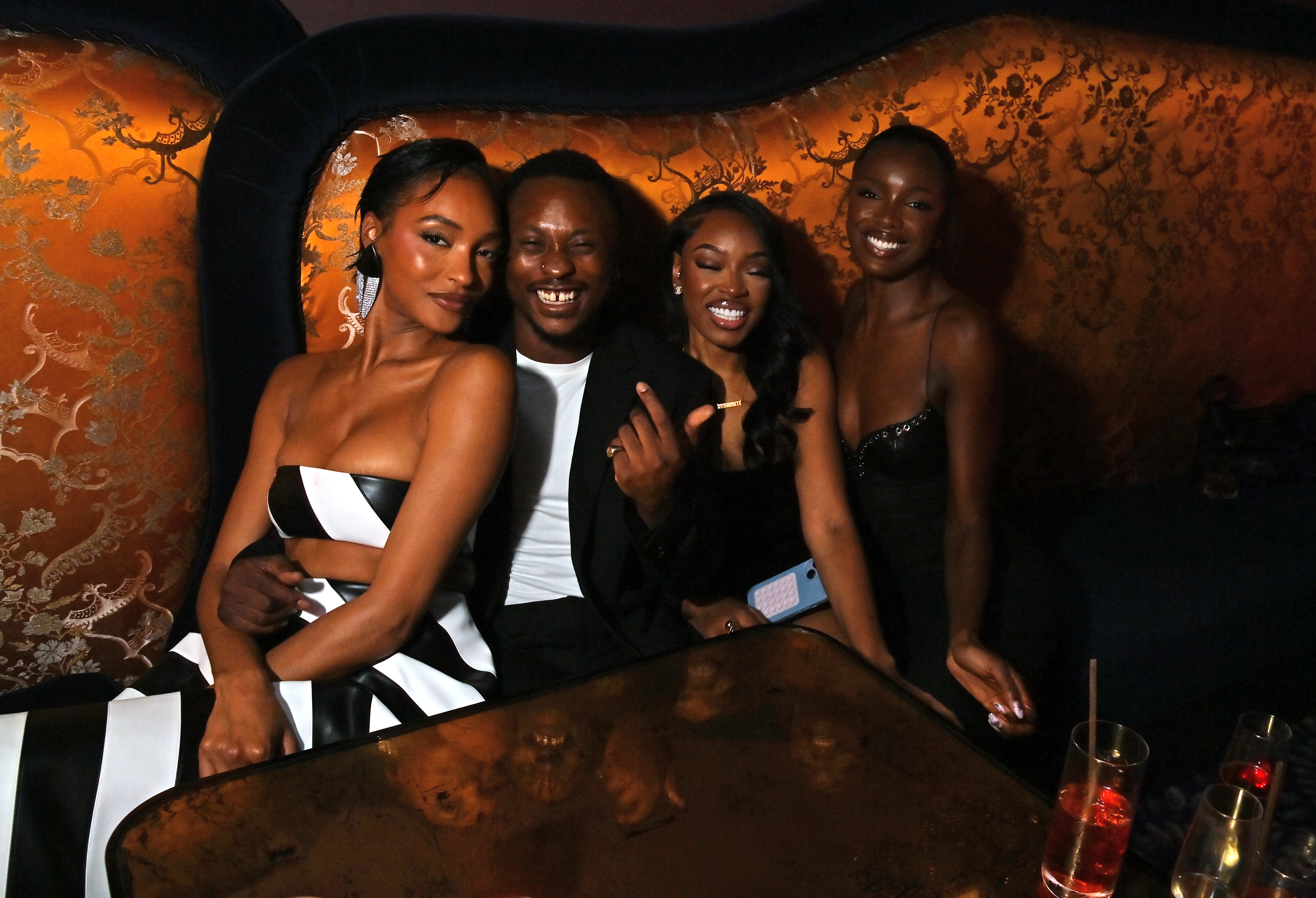 Jourdann Dunn with a side part bob hairstyle