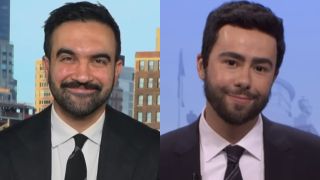 Zohran Mamdani on MSNBC/Ramy Youssef impersonating Zohran Mamdani on Saturday Night Live.