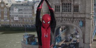 Spider-Man in his Far From Home suit