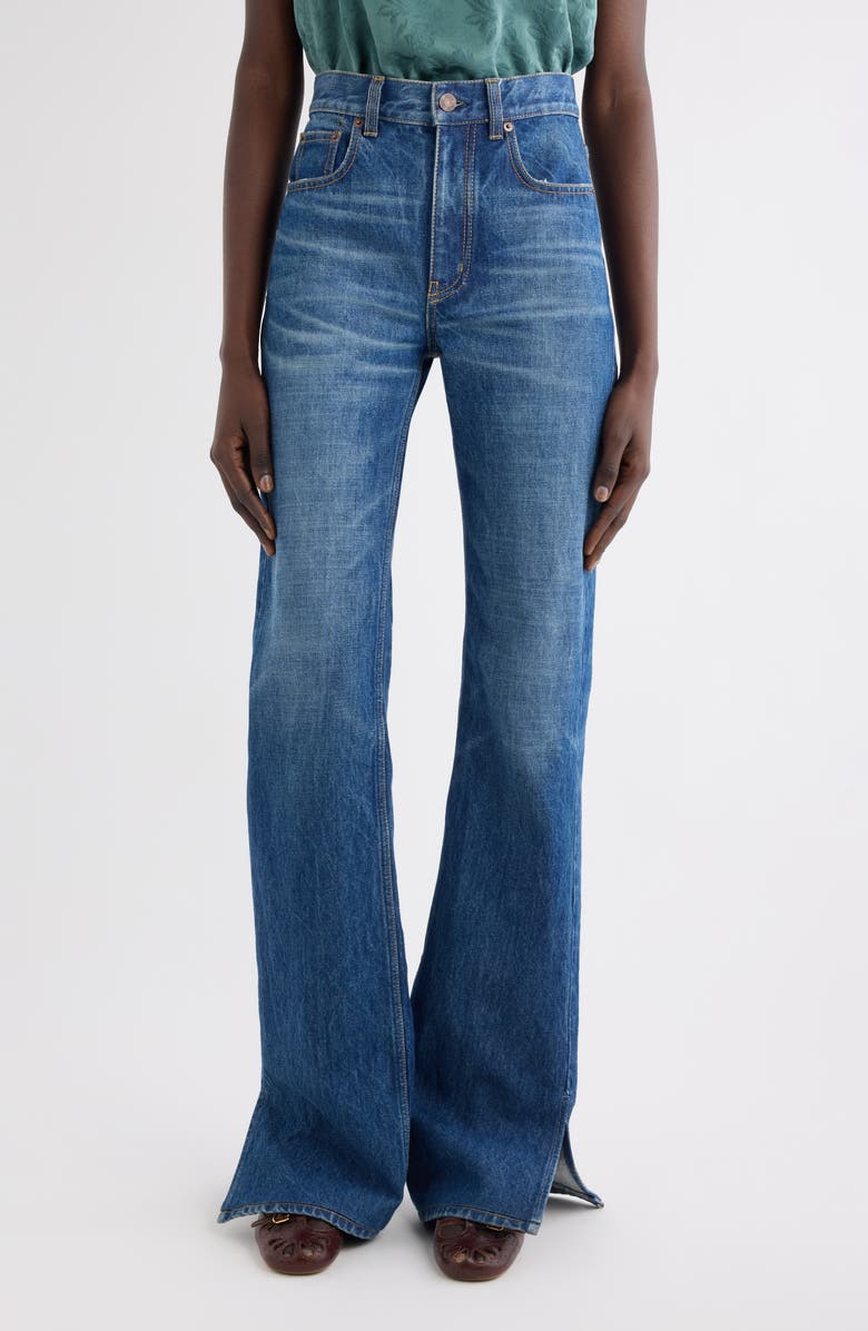Split Hem Straight Leg Jeans