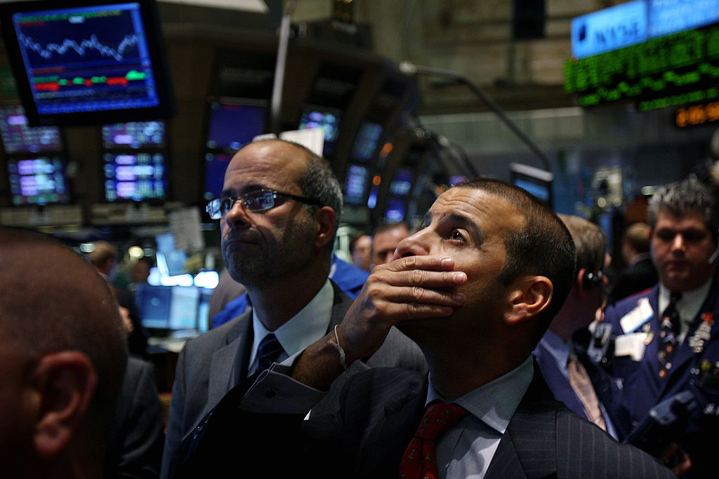 Trader reacting to the 2008 financial crash