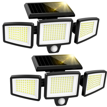 Szrsth Solar Lights Outdoor - 210 Led 2500lm Waterproof Motion Sensor Security Lights With Wireless Remote Flood Lights for Patio Garage Yard Entryways