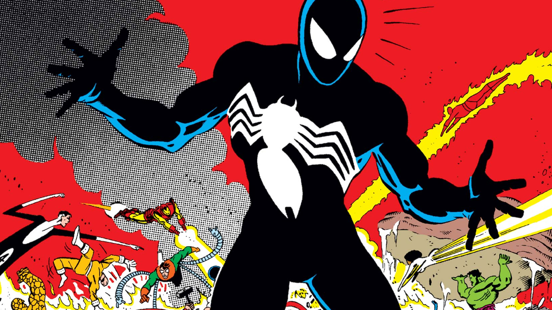 Peter Parker wearing the Venom symbiote