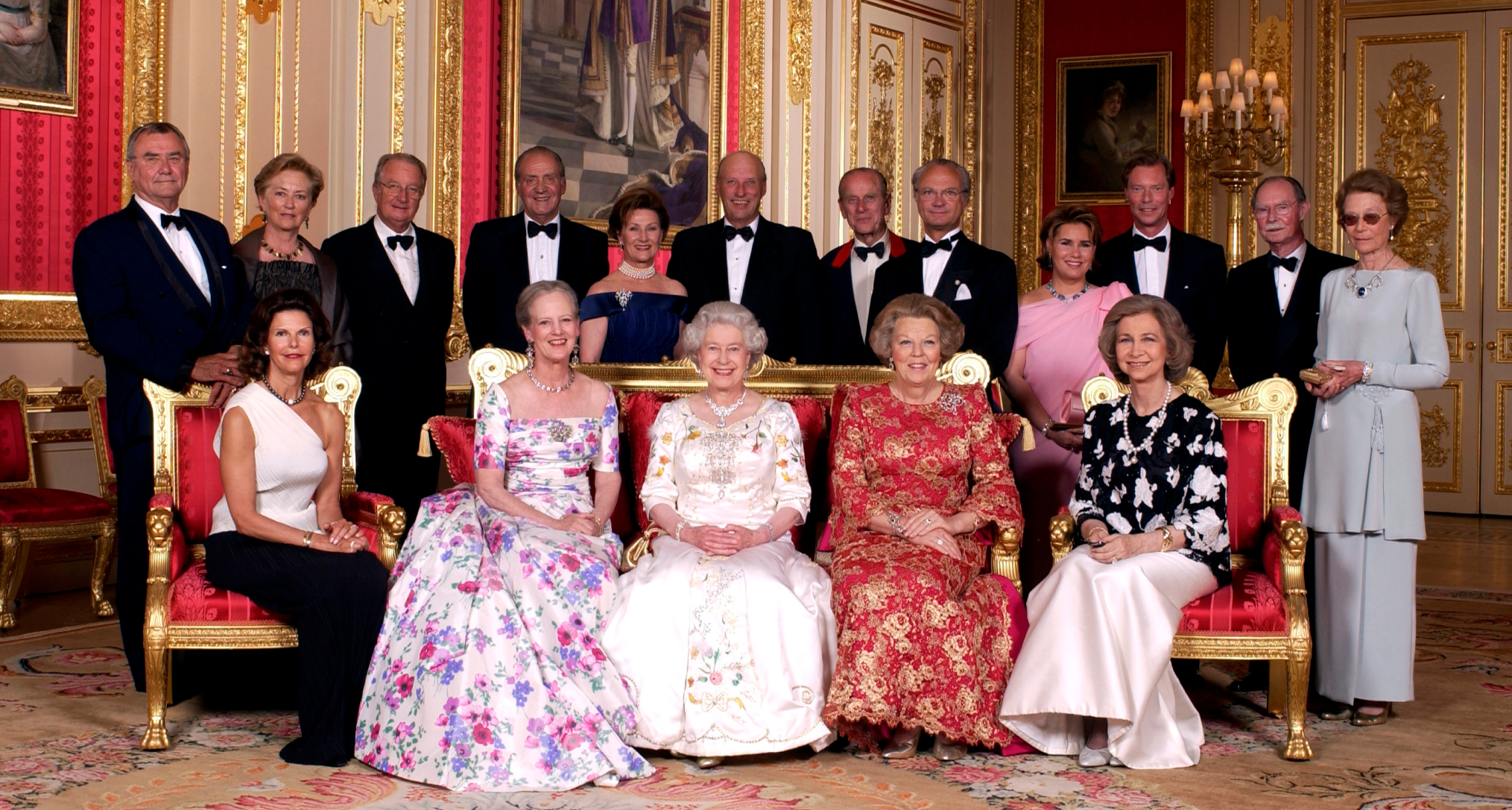 Queen Elizabeth and the reigning monarchs of Europe in a Golden Jubilee portrait
