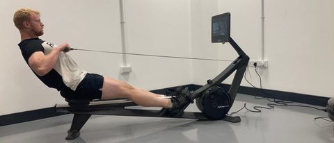 Hydrow Wave rowing machine being tested by Harry Bullmore