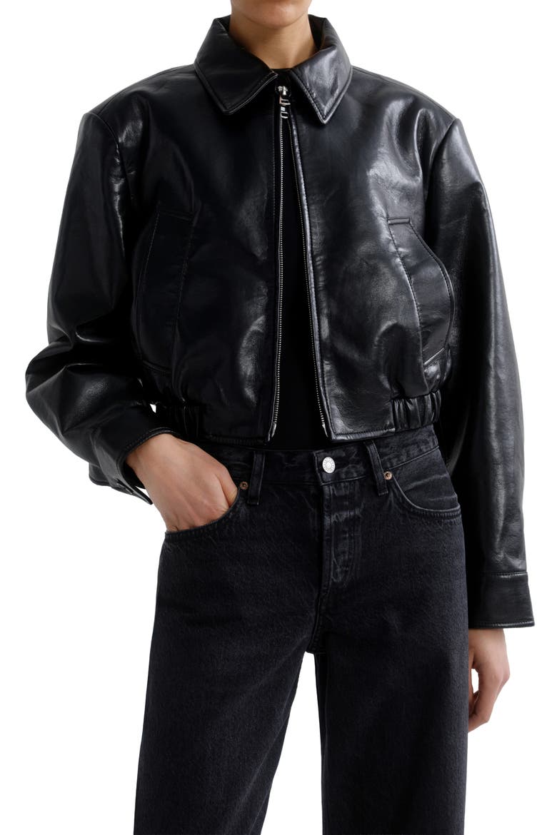 Nahla Cropped Recycled Leather Blend Jacket