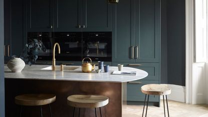 Kitchen in dark colors