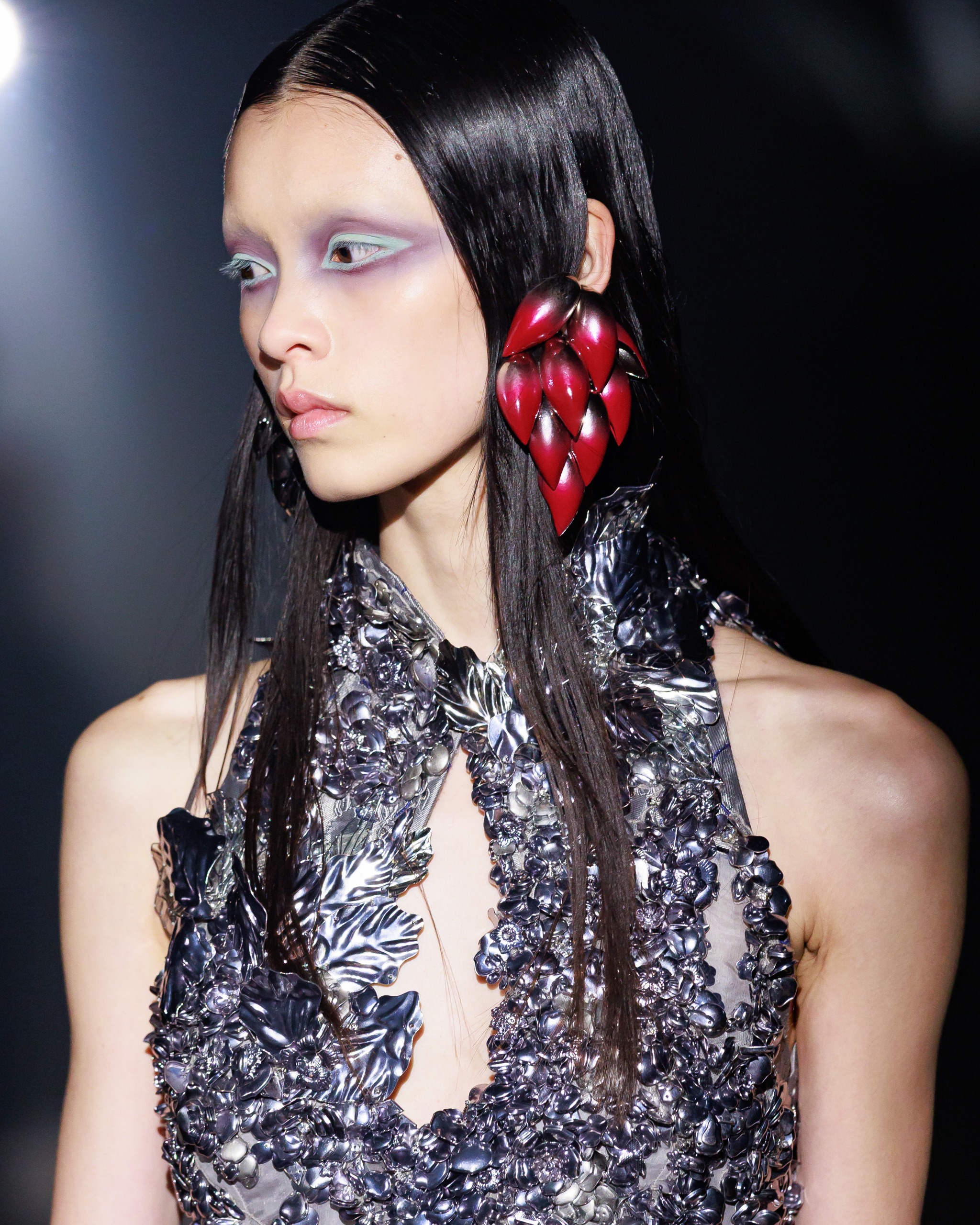 Photo of model walking in the Alexander McQueen Spring Summer 2027 show.
