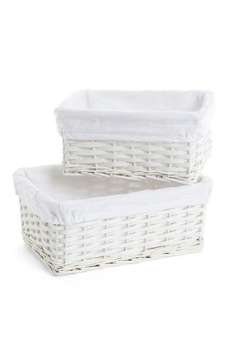 Primark home white wicker storage baskets