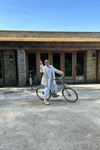 Karen Wiliams cycling at Babington house
