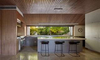 Open plan kitchen at Lake Wendouree house, by Inarc Architects, Ballarat, Australia
