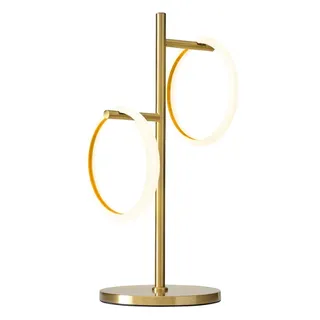 Brightech Saturn Modern Dimmable Removable Ring Light Integrated Led Tree Desk Table Lamp Antiqued Brass