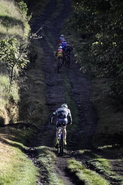 Alex Grant chases the lead group