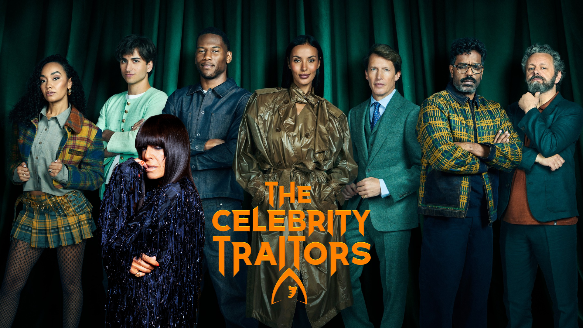 The Celebrity Traitors finalists and host Claudia Winkleman