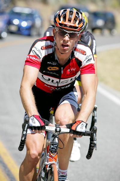 Brad White (OUCH-Maxxis) going hard on the climb.