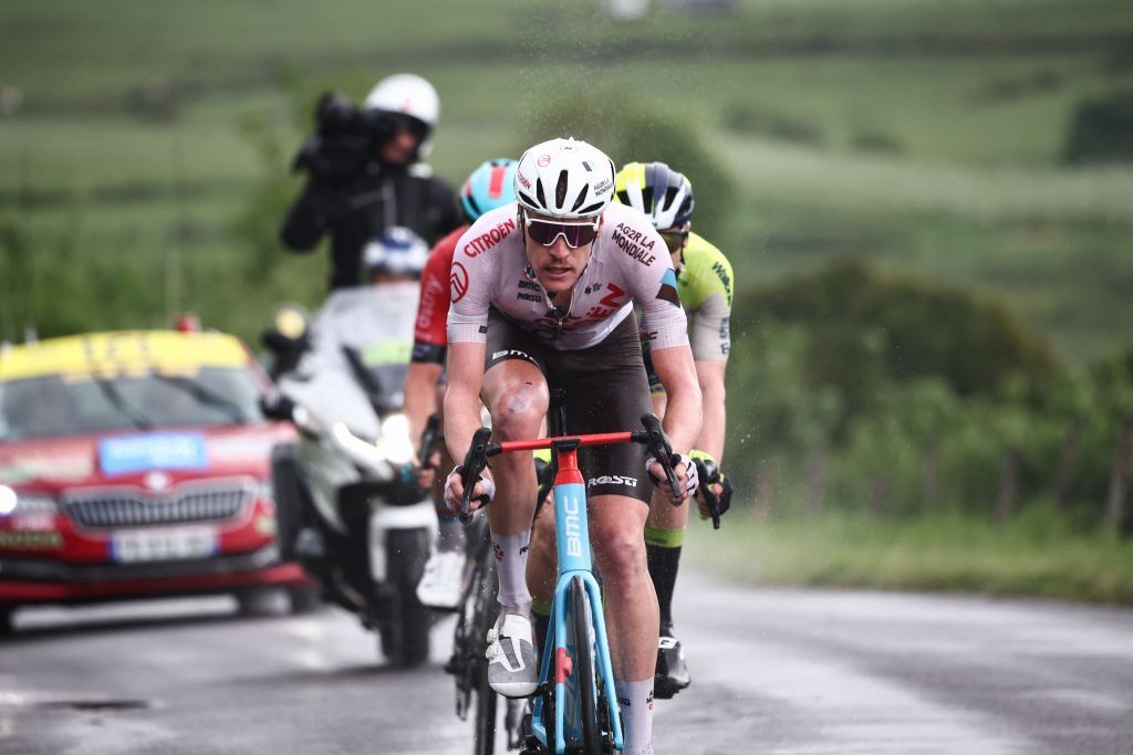 Dorian Godon (AG2R Citroen) leads the breakaway