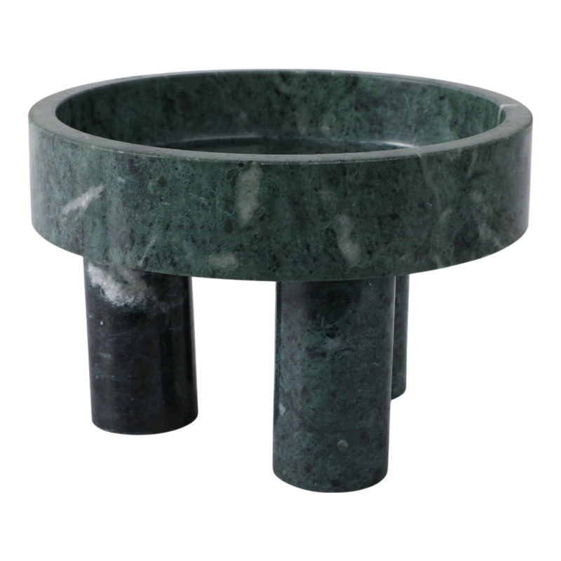 Allmodern 9x6&quot; Marble Bowl on 3 Feet, Green | Wayfair