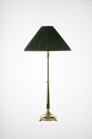 Paw-foot table lamp with a green shade in hand-made silk — priced at £1,356 from www.charlesedwards.com