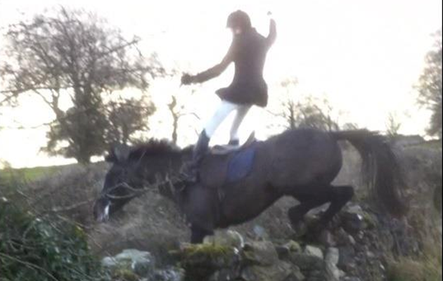&ldquo;This is Rory Campbell, my son, who was 13-years-old at the time, getting some ice on his hat with the Countryside Drag Hunt in County Galway. He stayed attached&rdquo; &mdash; Gerry Campbell