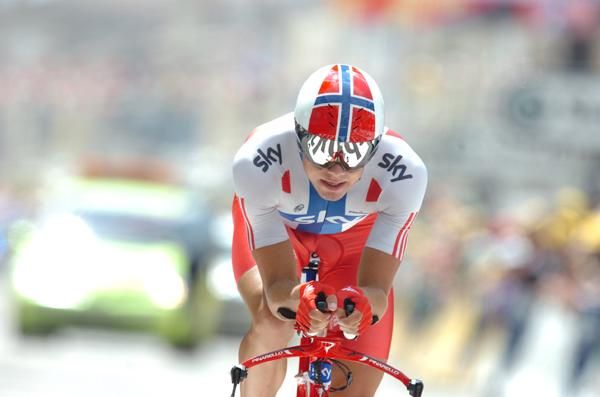 Edvald Boasson Hagen (Sky Professional Cycling Team) comes up the finish