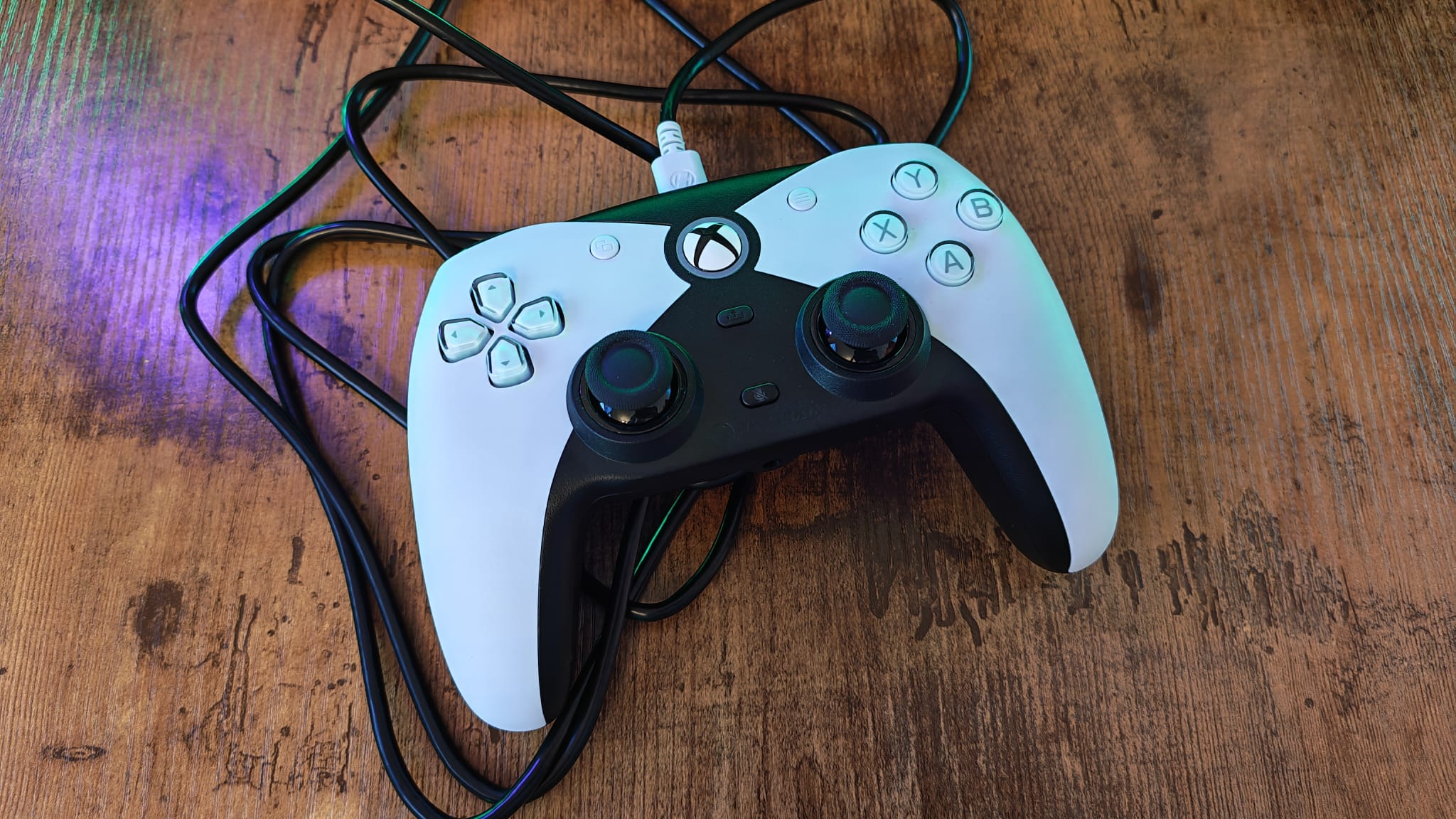 A Hyperkin Competitor controller from above