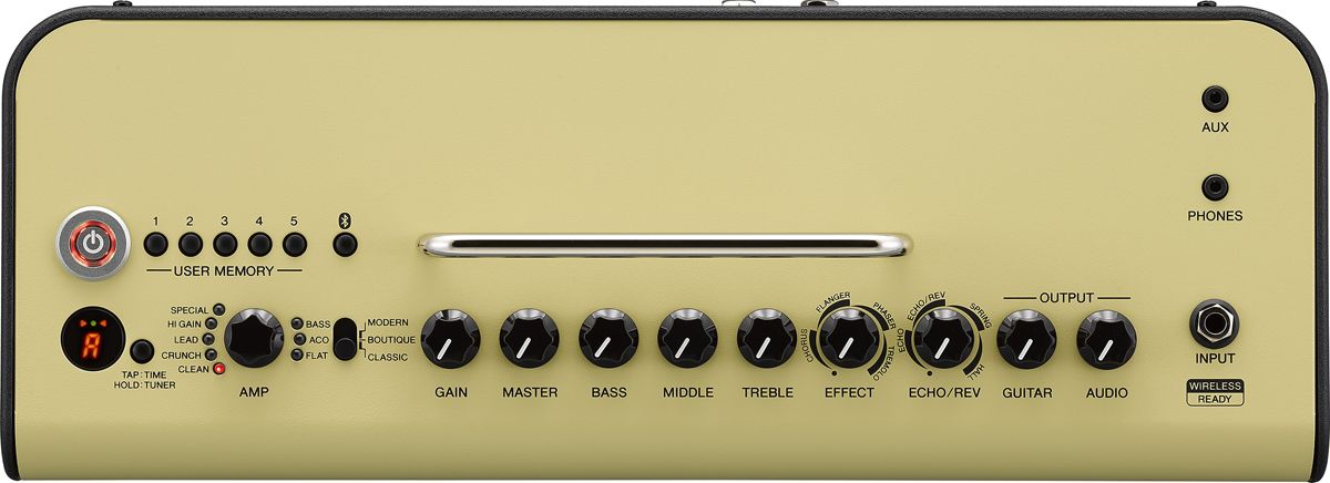 The Yamaha THR30II Wireless top panel &ndash; the design and configuration is consistent across the series