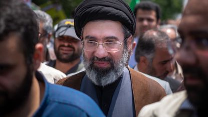 Son of Irans Supreme Leader Ayatollah Ali Khamenei, Mojtaba Khamenei, attends a demonstration in 2019