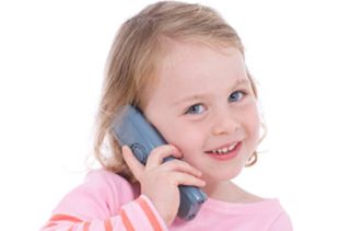 A young girl on the phone