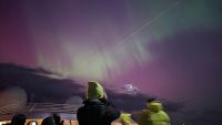 Northern lights seen from Lake Erie aboard a cruise ship.