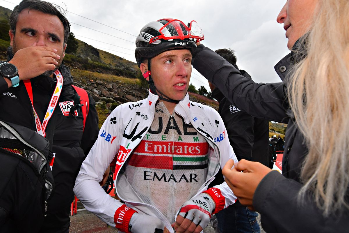 Tadej Pogacar after the finish