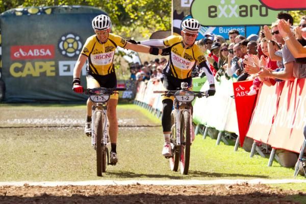 Christoph Sauser and Burry Stander happy with second place today, maintaining their overall lead with one day to go