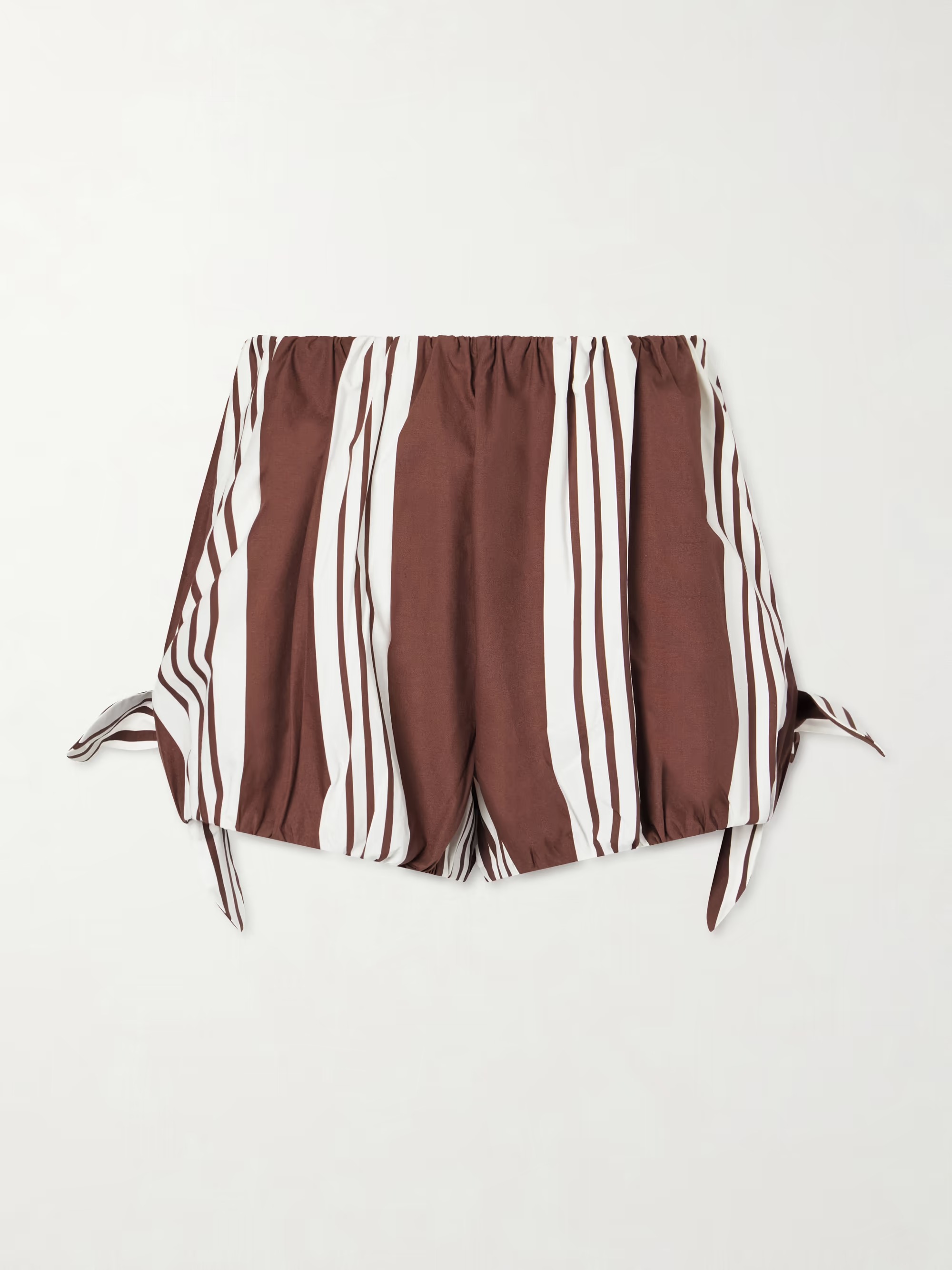Rosie Knotted Striped Cotton-Poplin Shorts