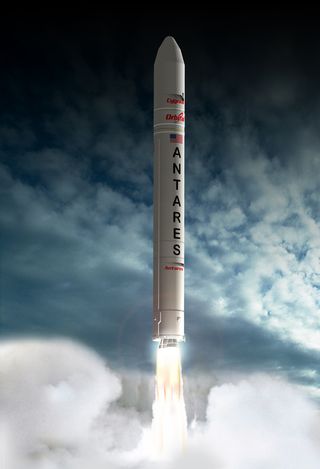 Antares Rocket in Flight