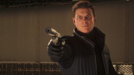 007 First Light screenshot of Bond pointing a gun at an off-camera enemy