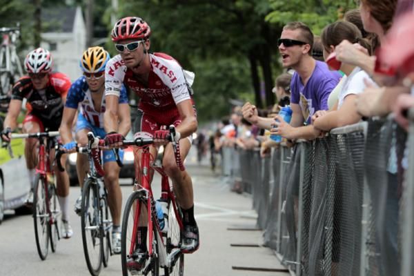 The Manayunk wall took its toll on the men's peloton.