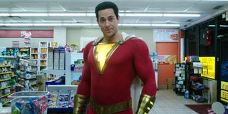 Zachary Levi stands confidently in the convenience store in Shazam!
