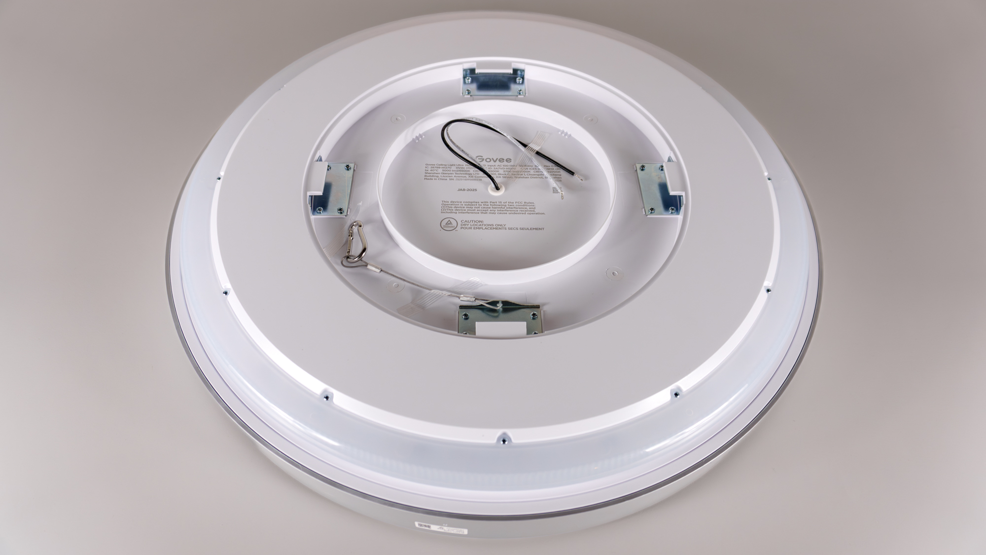 The backside of the Govee Ceiling Light Ultra before installation
