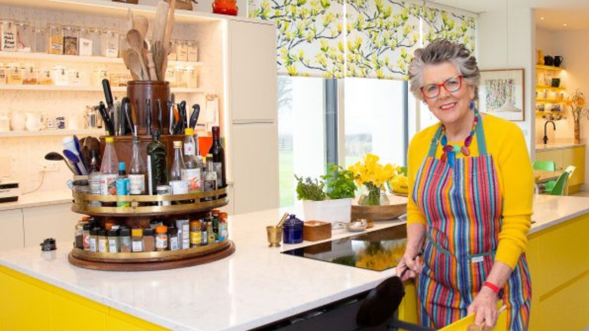 Prue Leith in her Cotswolds kitchen