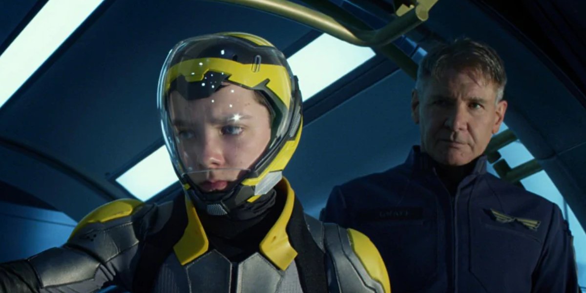 Asa Butterfield and Harrison Ford in Ender's Game