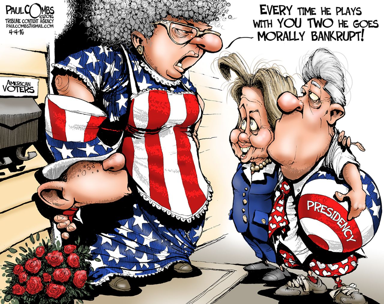 Political Cartoon U.S. Hillary Bill