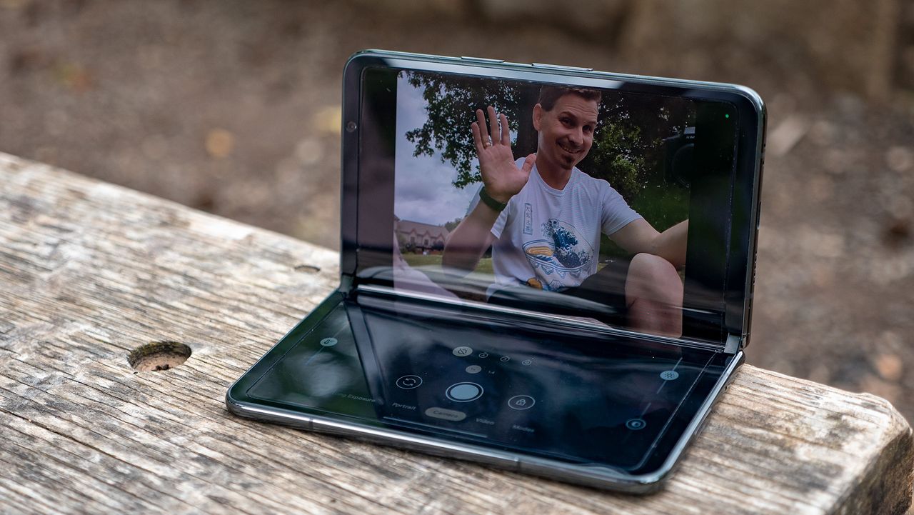 The Google Pixel Fold in tabletop mode