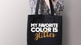 Tote bag that says 'my favorite color is glitter (but looks like it says 'Hitler')
