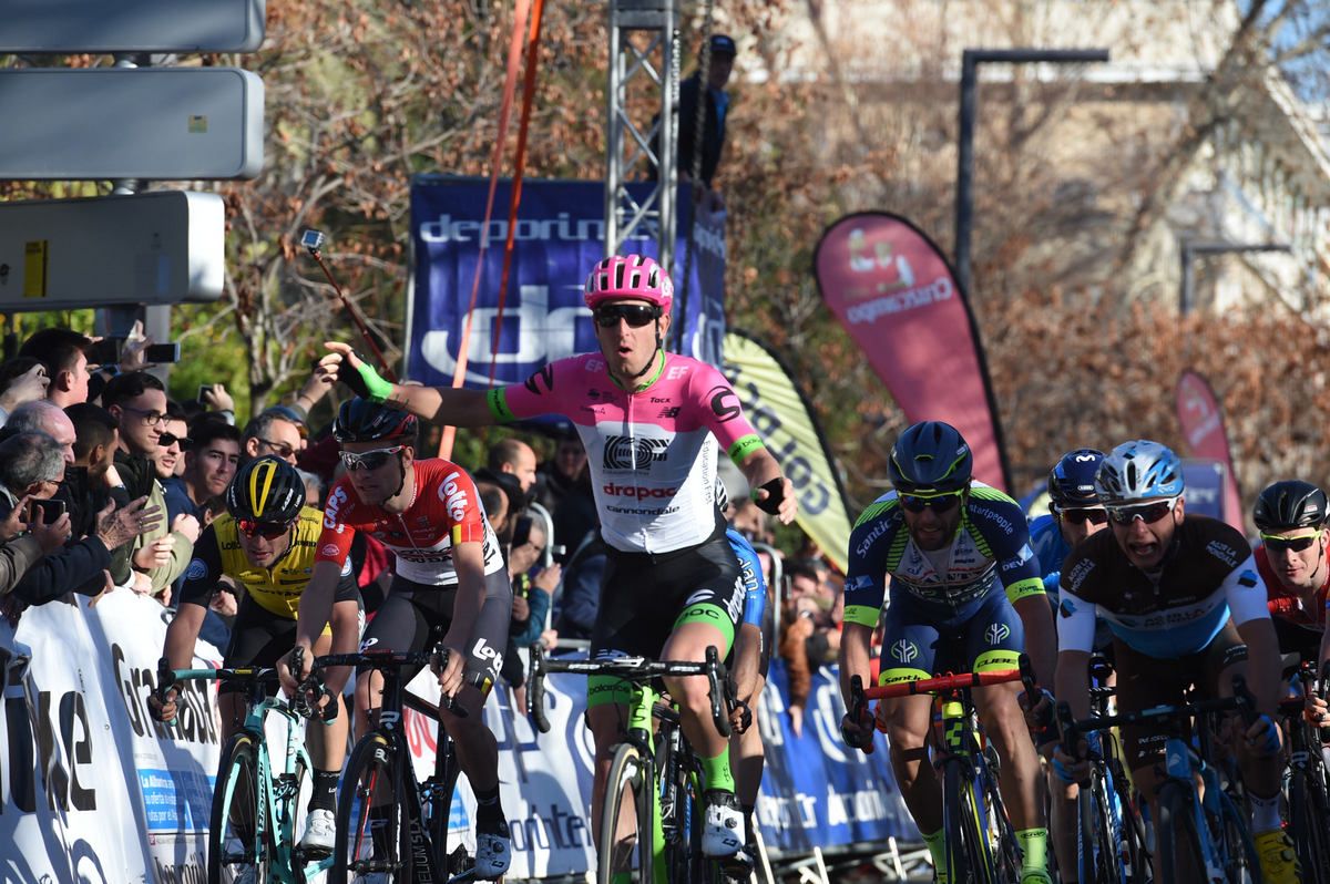 Sacha Modolo (EF Education First-Drapac) celebrates too early