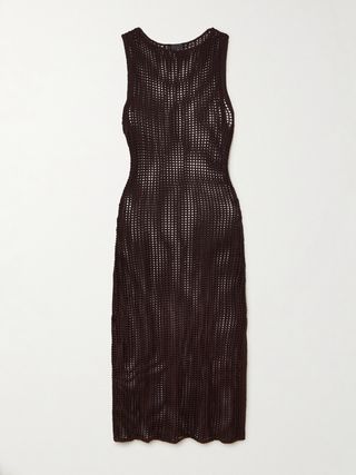 Luciana Open-Knit Midi Dress