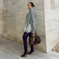 @oumaymaboumeshouli wearing shoes from a spring 2026 shoe capsule wardrobe