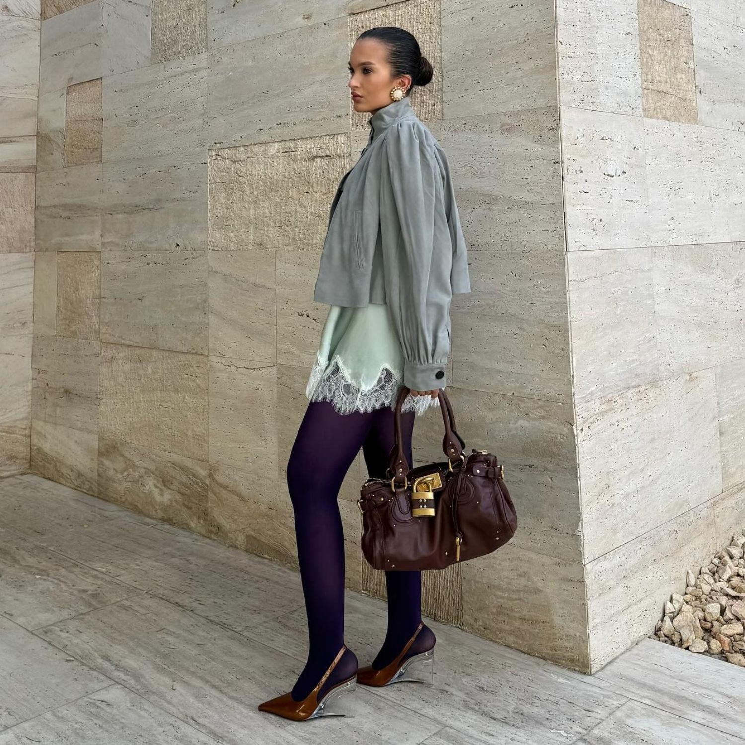 @oumaymaboumeshouli wearing shoes from a spring 2026 shoe capsule wardrobe